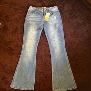 Size 10 VIPONES jeans flared slightly distressed